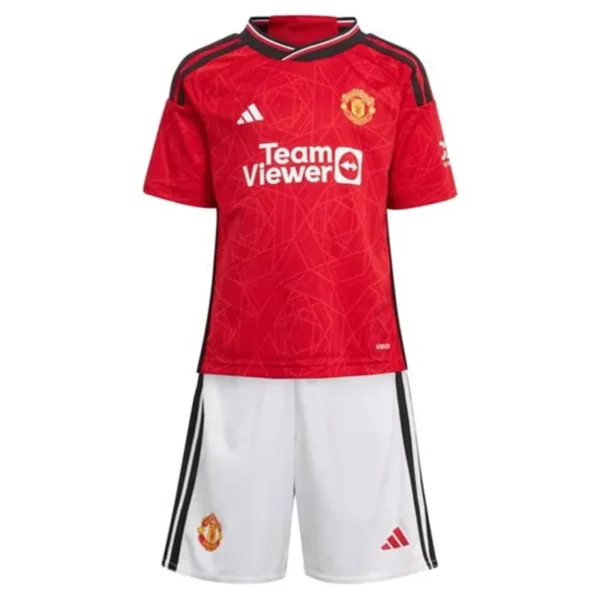 23-24 Kids Manchester United Home Jersey Kit