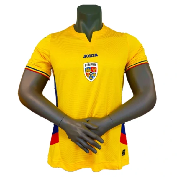 Romania's home football jersey for 2025-26 Player version