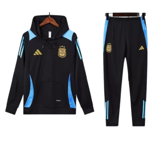 Adidas Argentina Nation 2024-25 Hooded Black Training Tracksuit Kits